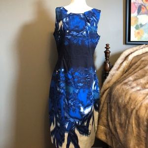 Tahari Blue and Black Dress